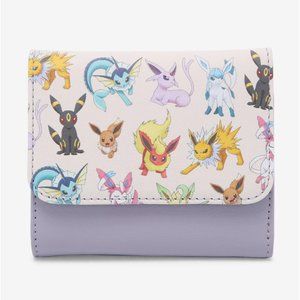 Loungefly Pokemon Eevee Evolution Mini Flap Wallet NWT